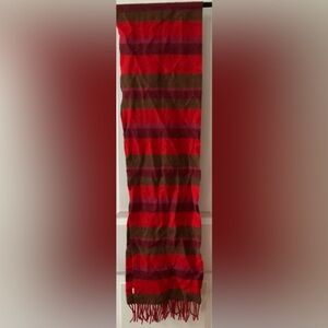 Red and brown stripe scarf